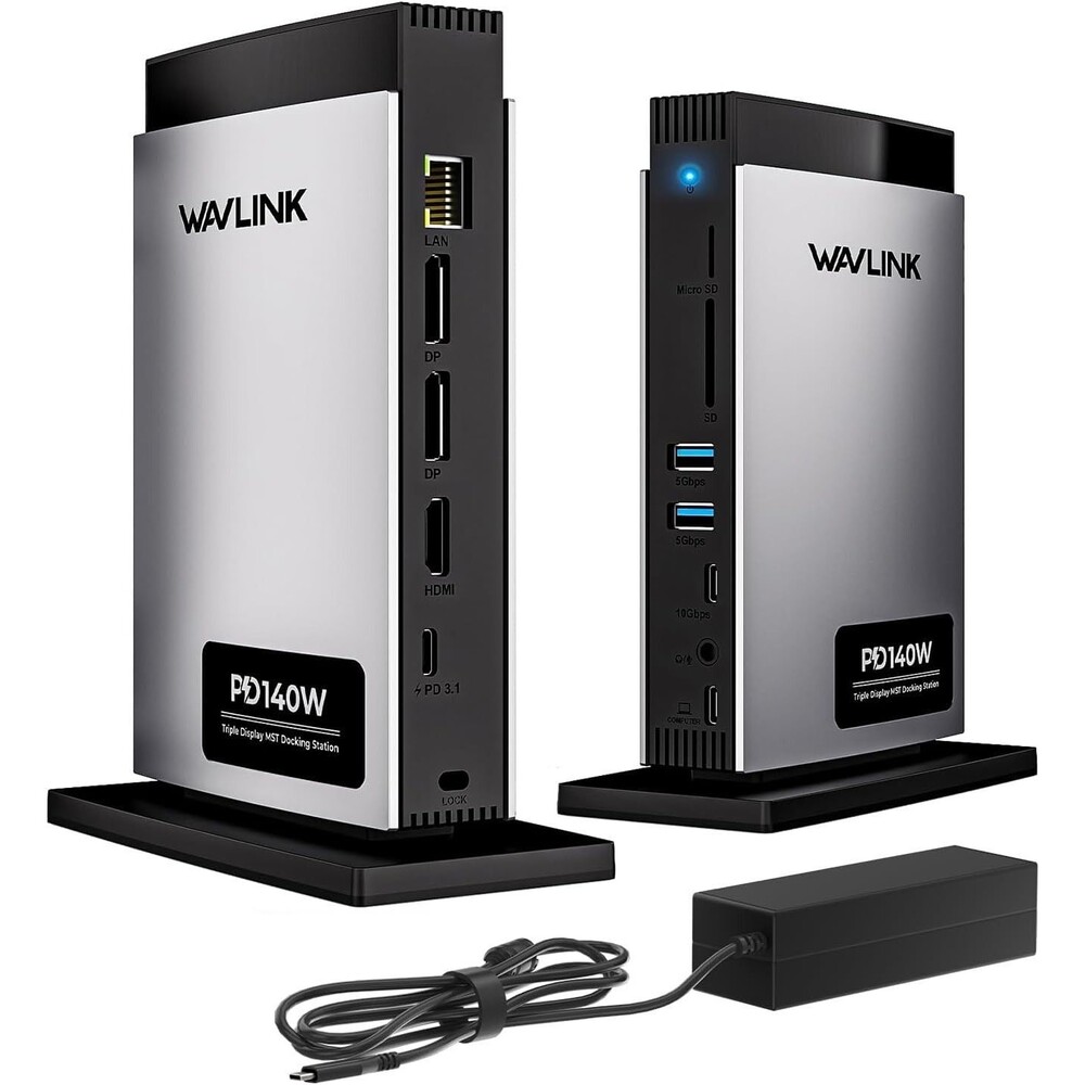 Laptop Docking Station 3 Monitors, 11-in-1 USB C Docking Station with 125W PD3.1